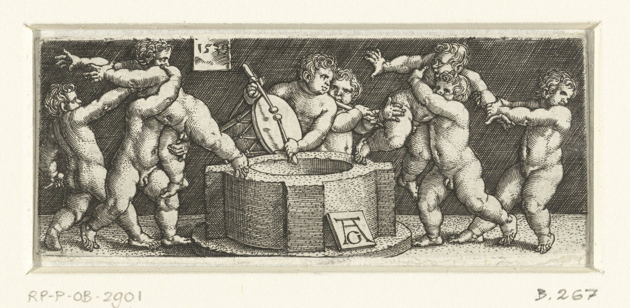 Fregio con bambini presso una fonte da Heinrich Aldegrever