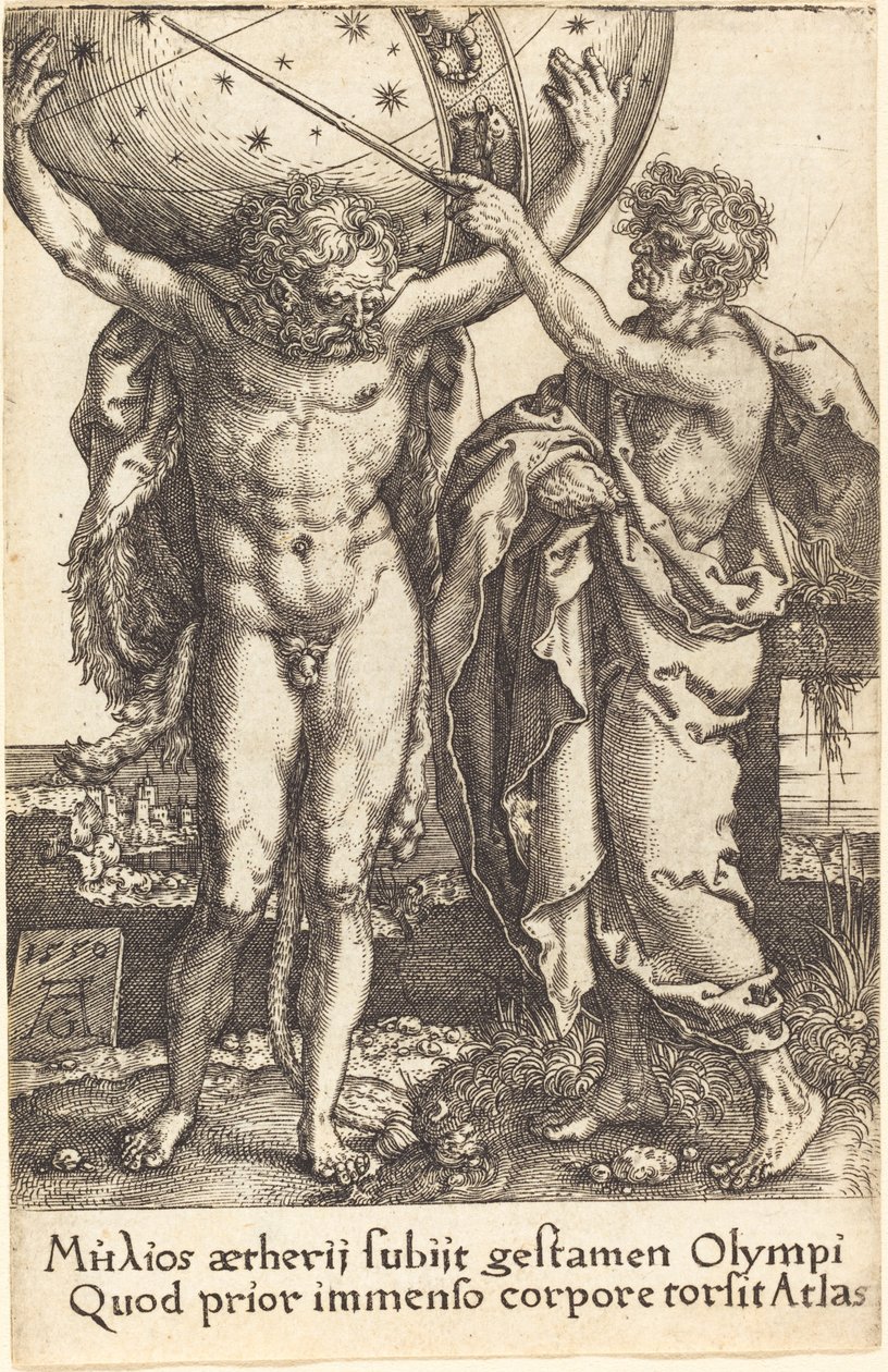 Ercole e Atlante, 1550 da Heinrich Aldegrever