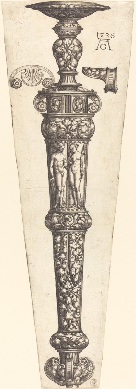 Grande Fodero di Pugnale con Coppia Nuda da Heinrich Aldegrever