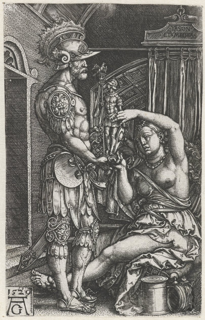 Medea dà una statua a Giasone da Heinrich Aldegrever