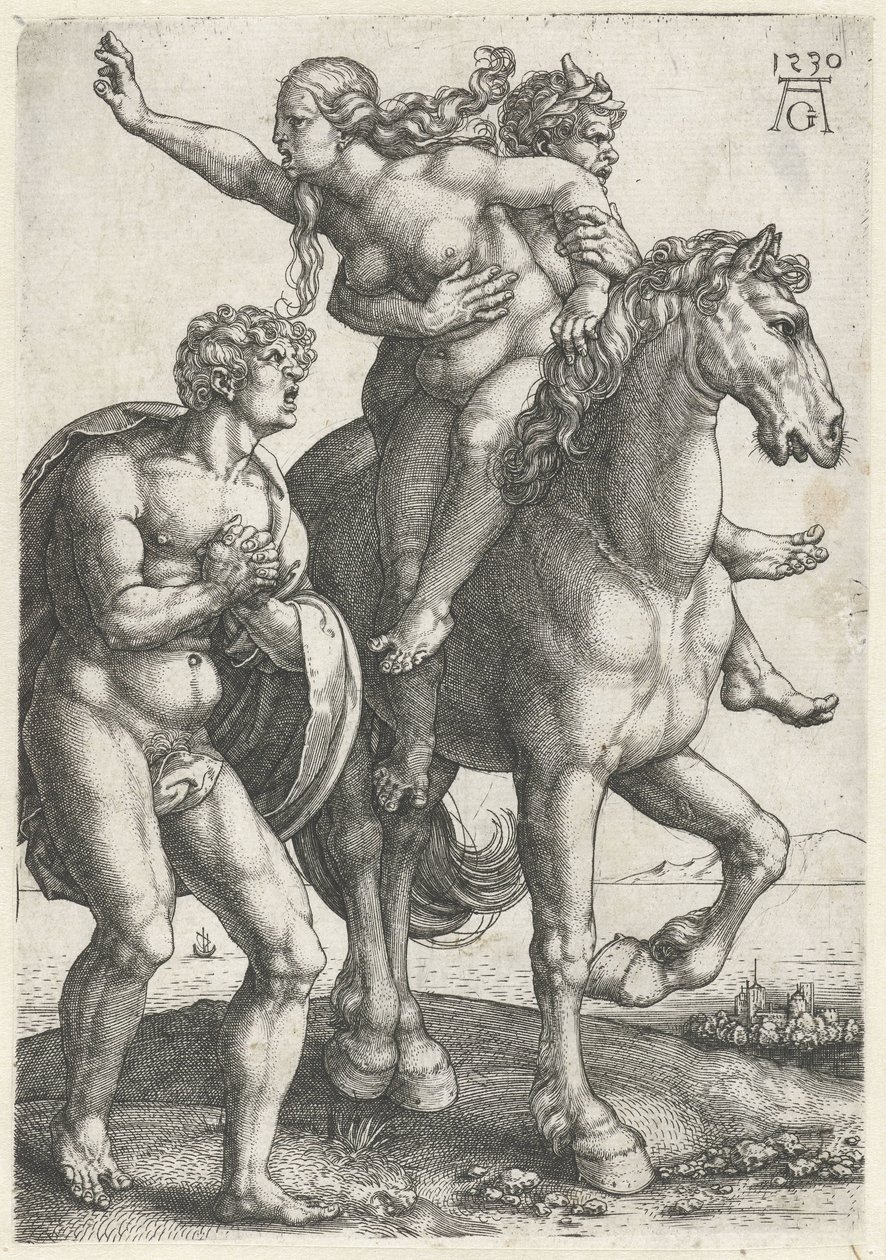 Rapimento di una donna da parte di un satiro da Heinrich Aldegrever