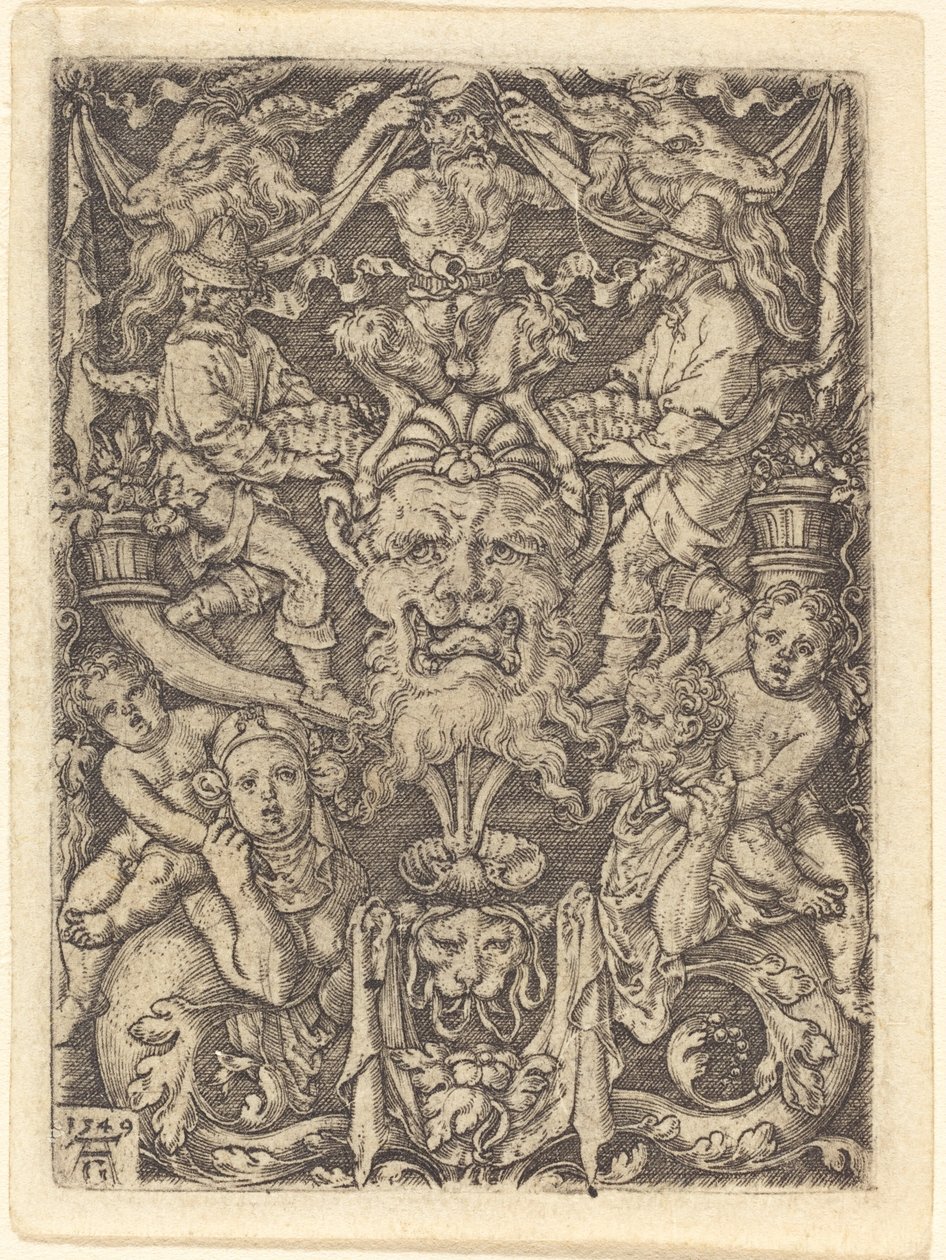 Ornamento con maschera da Heinrich Aldegrever