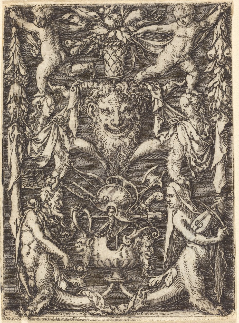 Ornamento con maschera da Heinrich Aldegrever