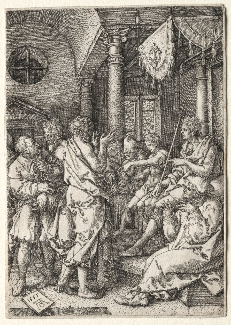 La Storia di Susanna: Daniele Interroga gli Anziani da Heinrich Aldegrever