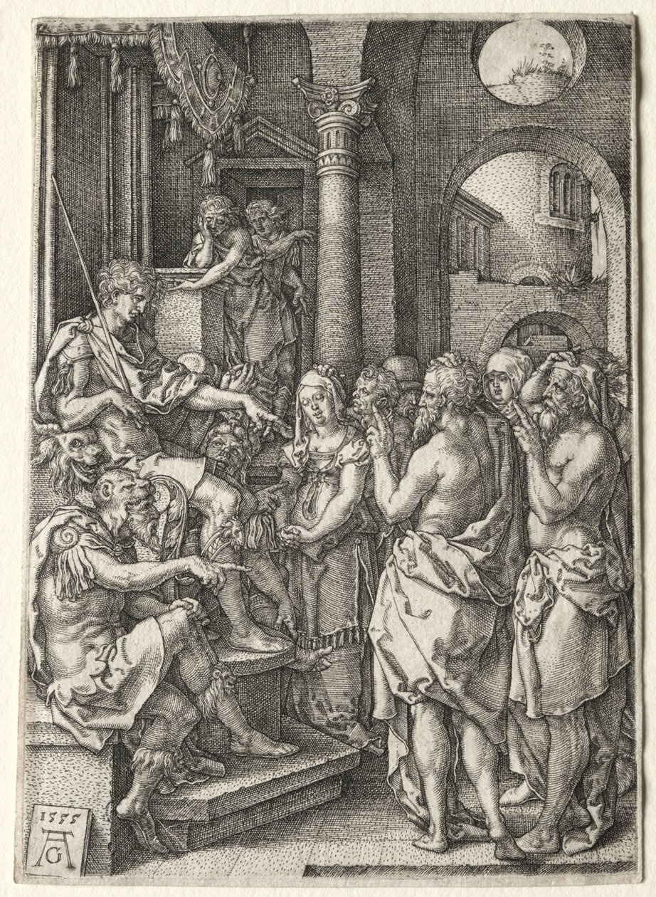 La storia di Susanna: Susanna accusata di adulterio, 1555 da Heinrich Aldegrever