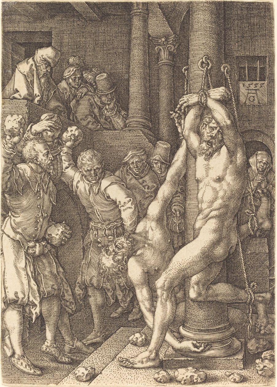 I due anziani lapidati dal popolo da Heinrich Aldegrever