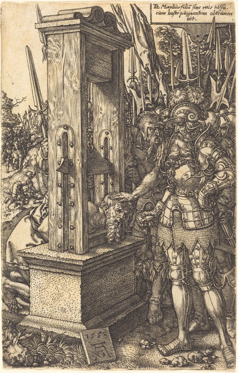 Tito Manlio decapita suo figlio da Heinrich Aldegrever
