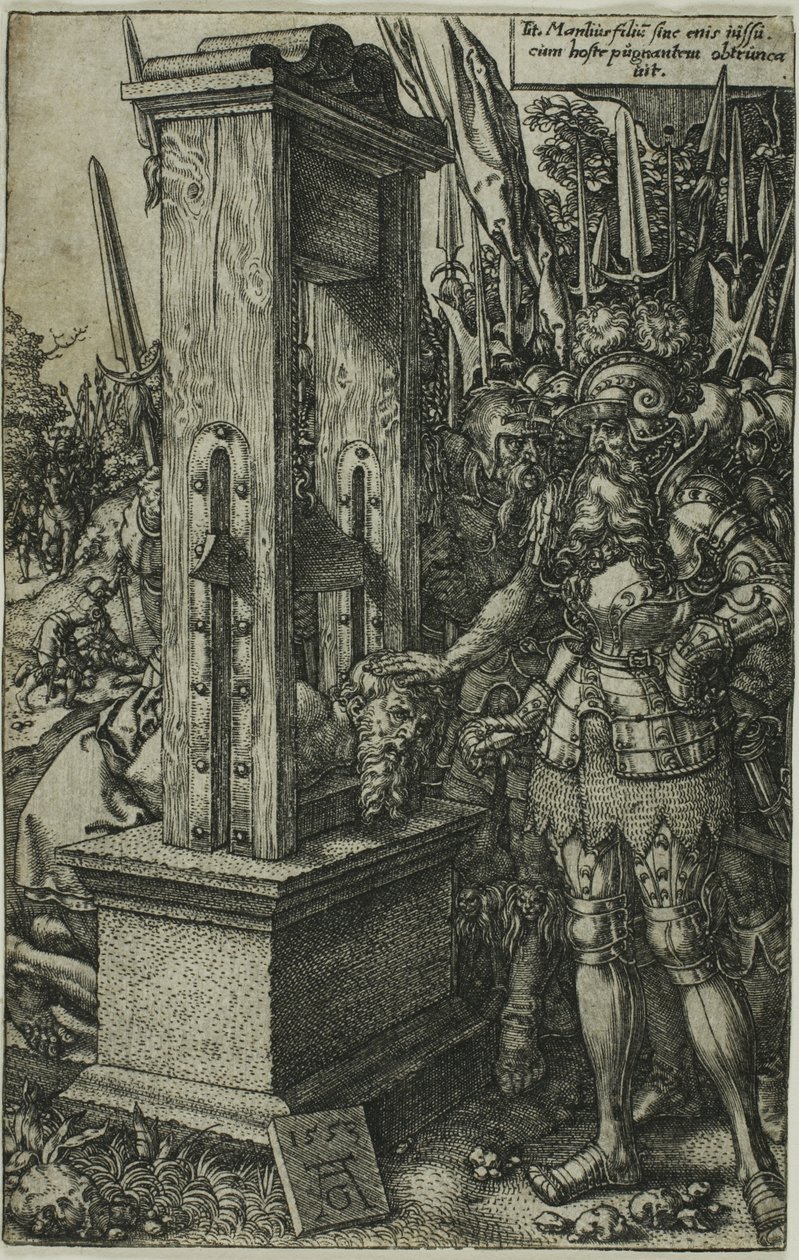 Tito Manlio decapita suo figlio da Heinrich Aldegrever
