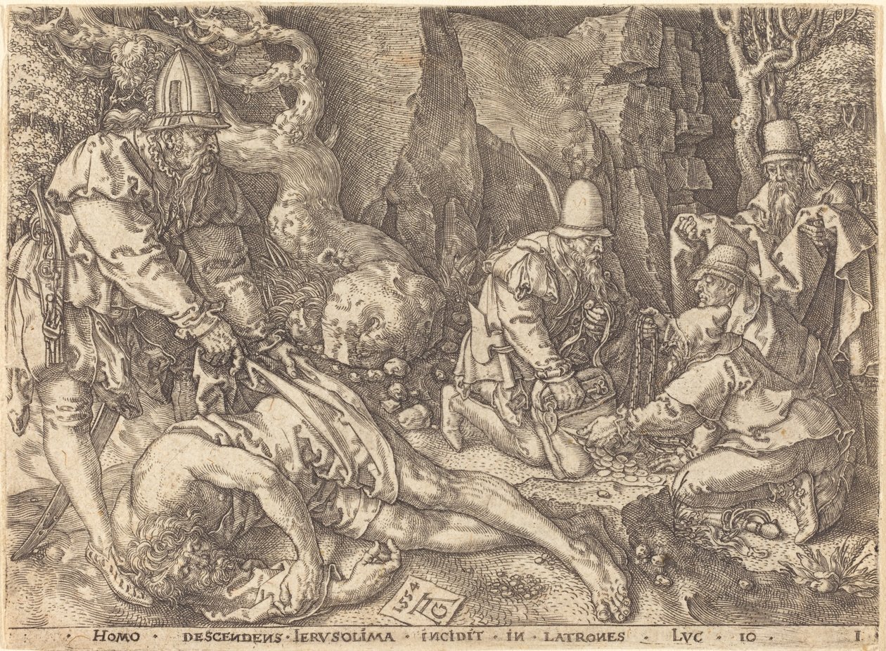 Viaggiatore tra i ladri, 1554 da Heinrich Aldegrever