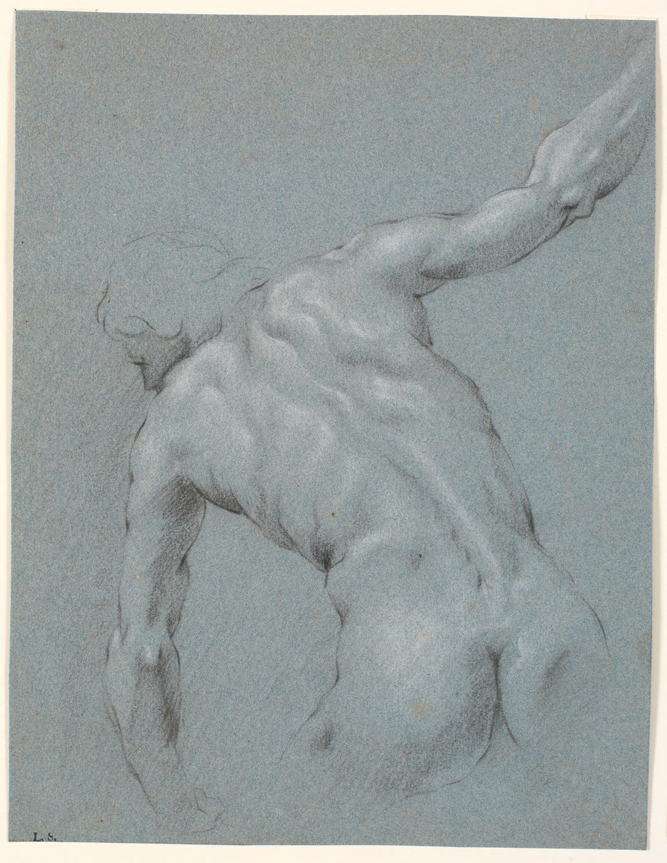 Modello maschile piegato in avanti, visto da dietro da Heinrich Dittmers
