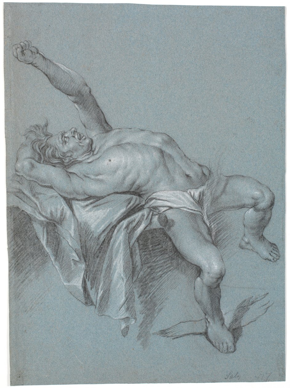 Polifemo legato? (Uomo sdraiato reclinato con il braccio sinistro alzato) da Heinrich Dittmers