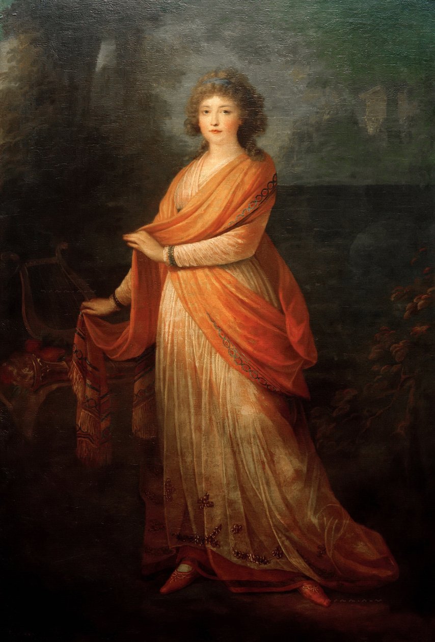 Ritratto di Varvara Vasilyevna Golitsyna, nata von Engelhardt 1757-1815, 1792 da Heinrich Friedrich Füger