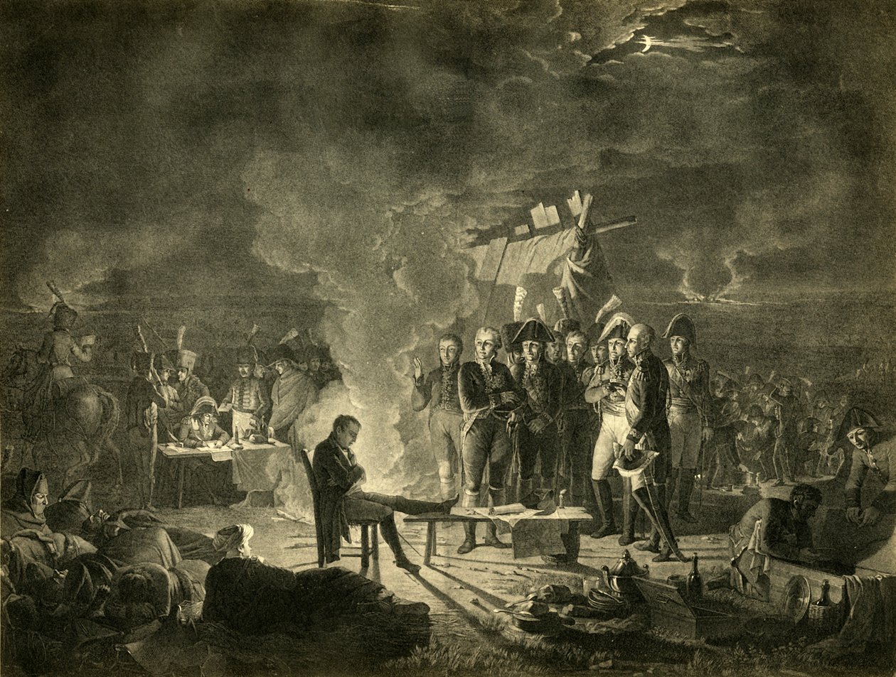 Bivacco di Napoleone sul campo di battaglia di Wagram durante la notte del 5-6 luglio 1809 da Heinrich Guttenberg