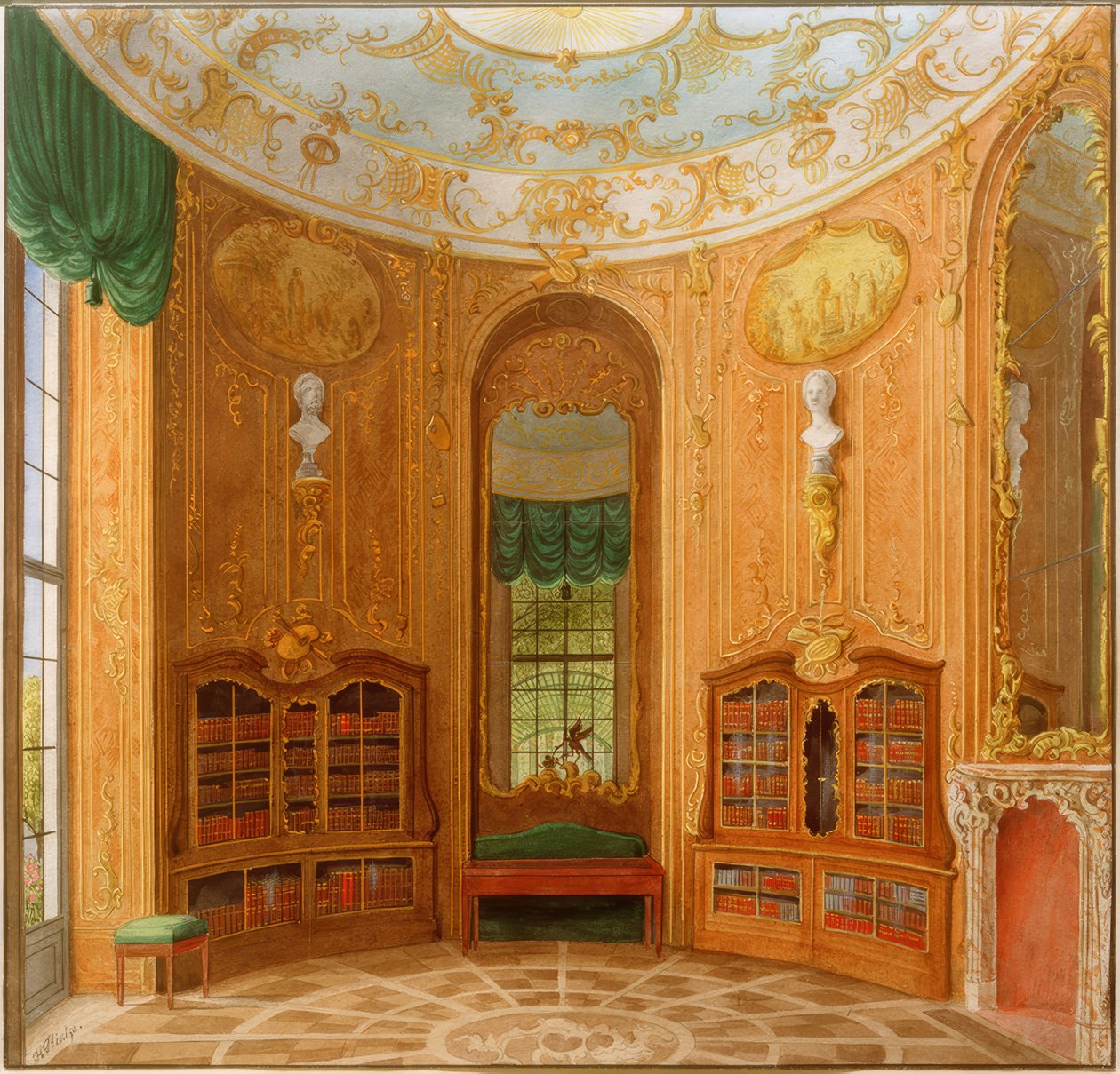 Biblioteca del Castello di Sanssouci da Heinrich Hintze
