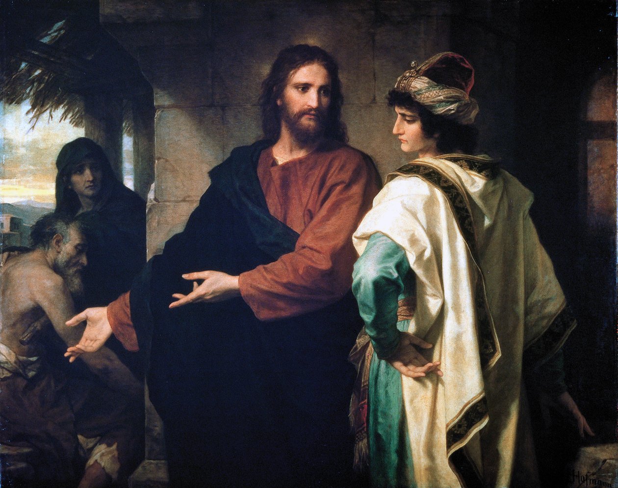 Gesù e il giovane ricco da Heinrich Karl Hofmann