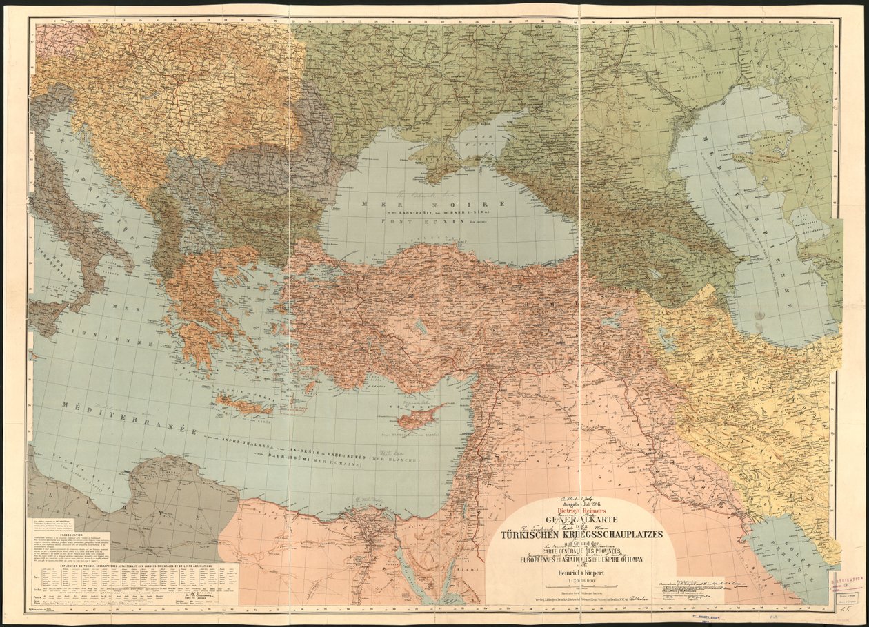 Mappa generale del teatro di guerra turco - basata sulla Carte Generale des Provinces Europeennes et Asiatiques de L