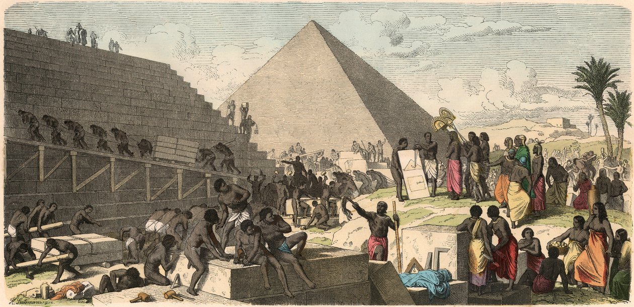 Antico Egitto: Costruire le Piramidi, 1866 da Heinrich Leutemann