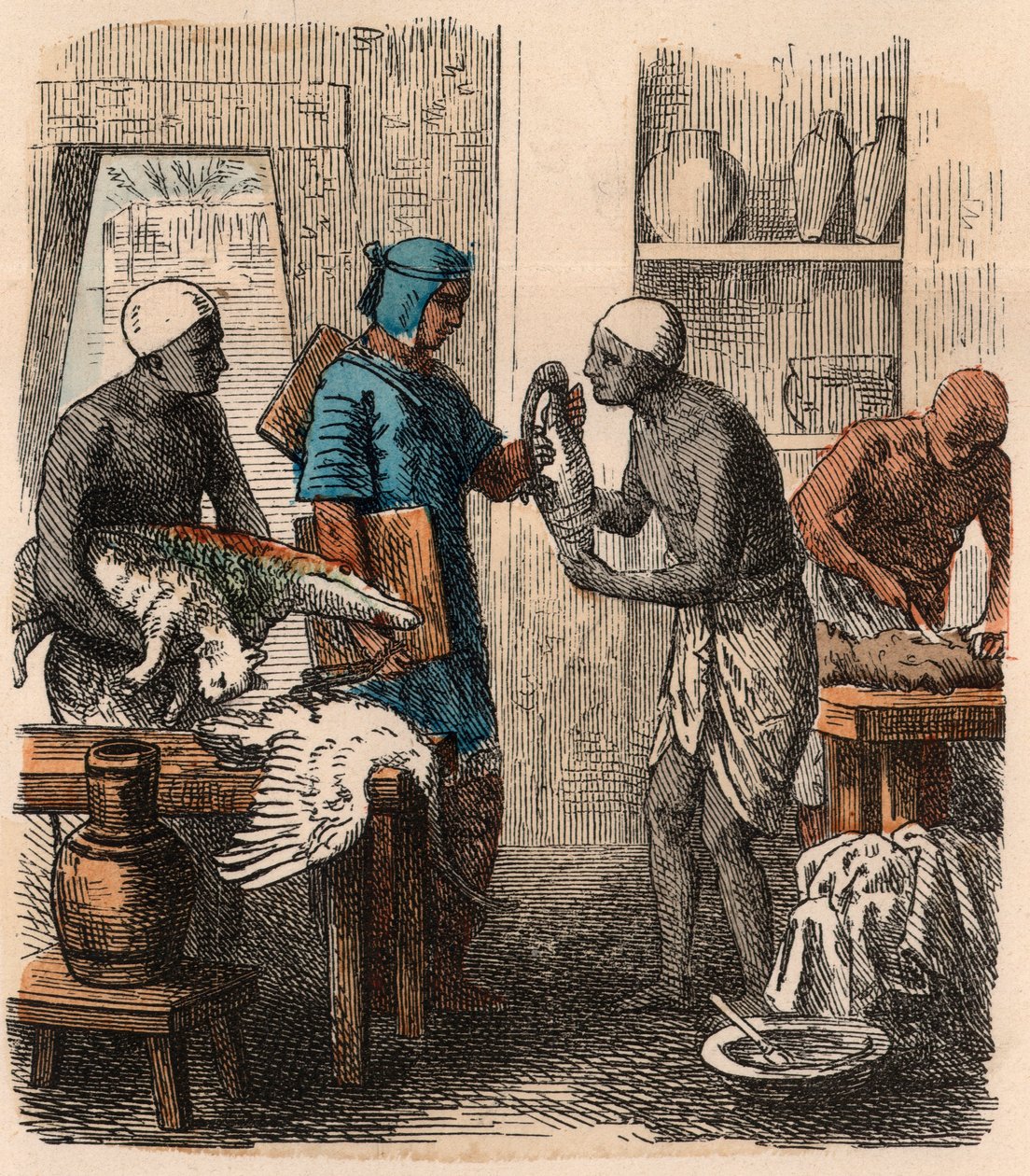 Antico Egitto: imbalsamazione degli animali, 1866 da Heinrich Leutemann