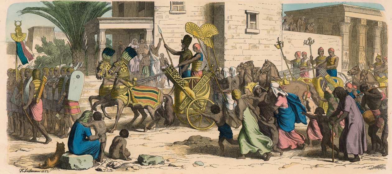 Antico Egitto: Il Faraone marcia verso la guerra da Heinrich Leutemann