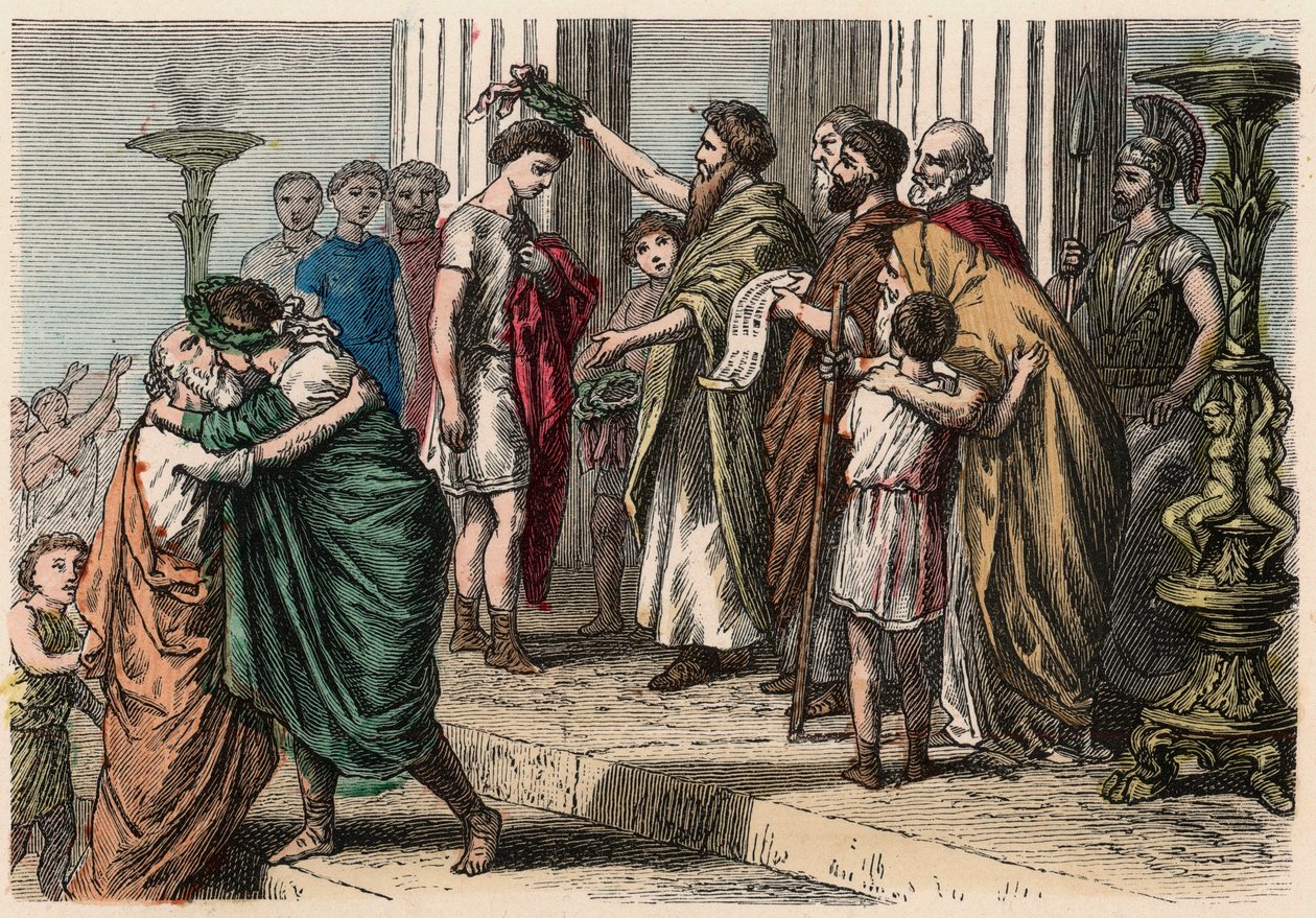 Antica Grecia: Incoronazione del vincitore olimpico, 1866 da Heinrich Leutemann
