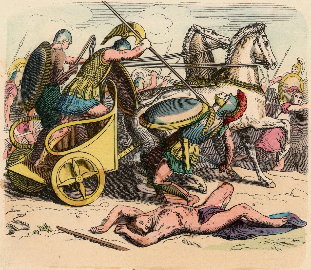 Antica Grecia: Militare greco, Grecia al tempo dei re, Carro da guerra da Heinrich Leutemann