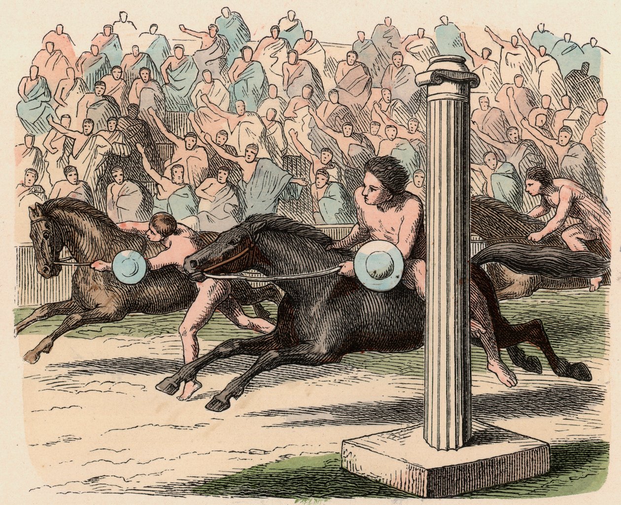 Antica Grecia: Sport: Montare e smontare da un cavallo a velocità da Heinrich Leutemann