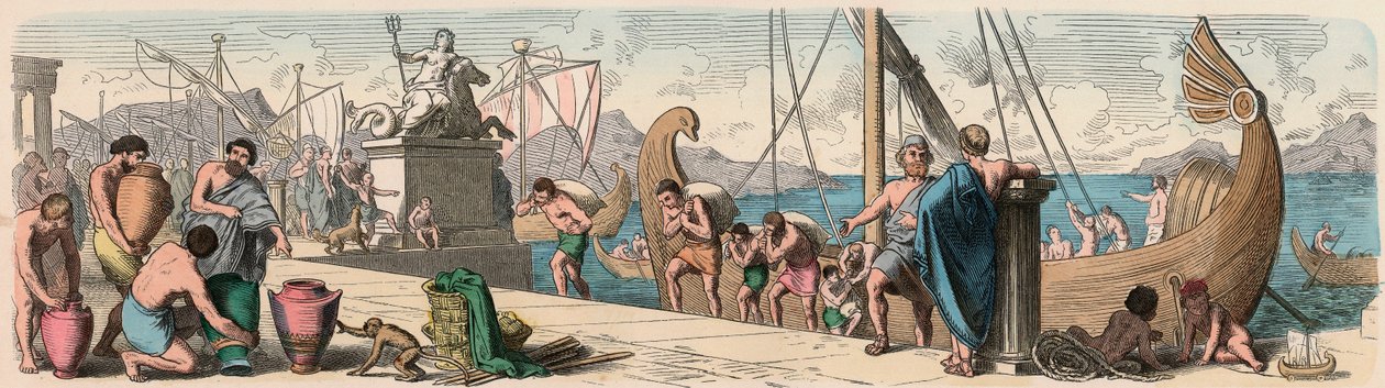 Antica Grecia: Commercio marittimo da Heinrich Leutemann