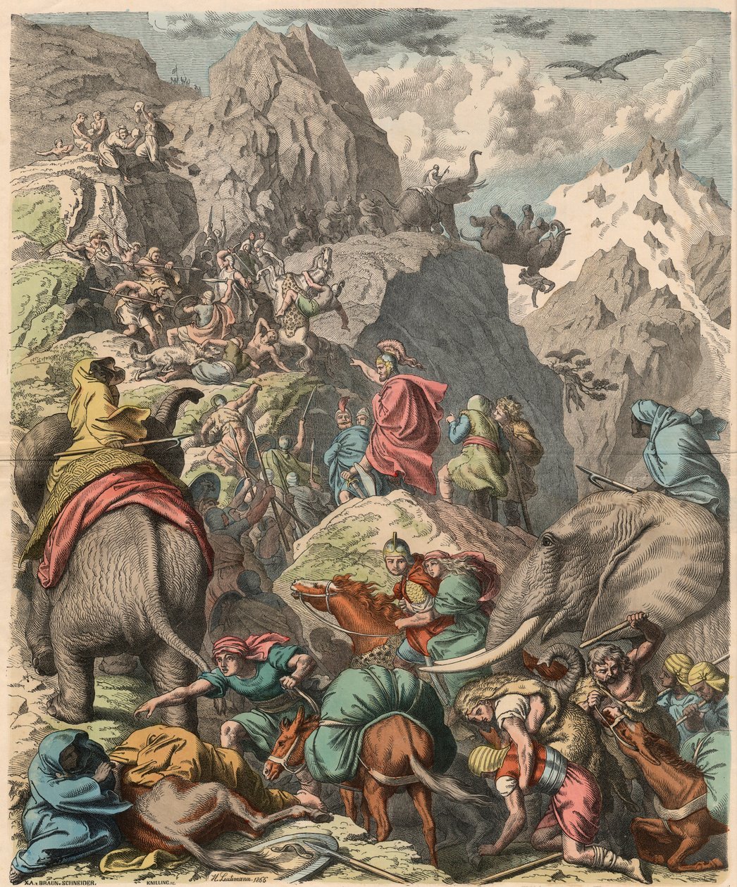 Seconda guerra punica: Annibale attraversa le Alpi, 1866 da Heinrich Leutemann