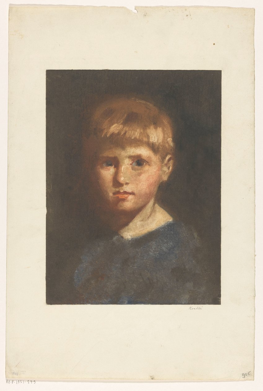 Ritratto di un ragazzo sconosciuto da Heinrich M. Krabbé (signed by artist)