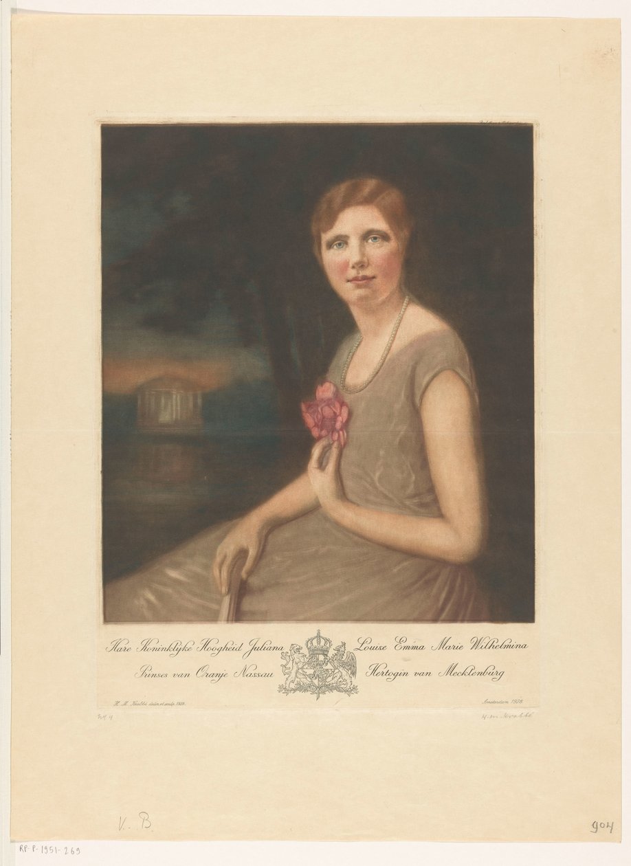 Ritratto della principessa Juliana da Heinrich M. Krabbé (signed by artist)