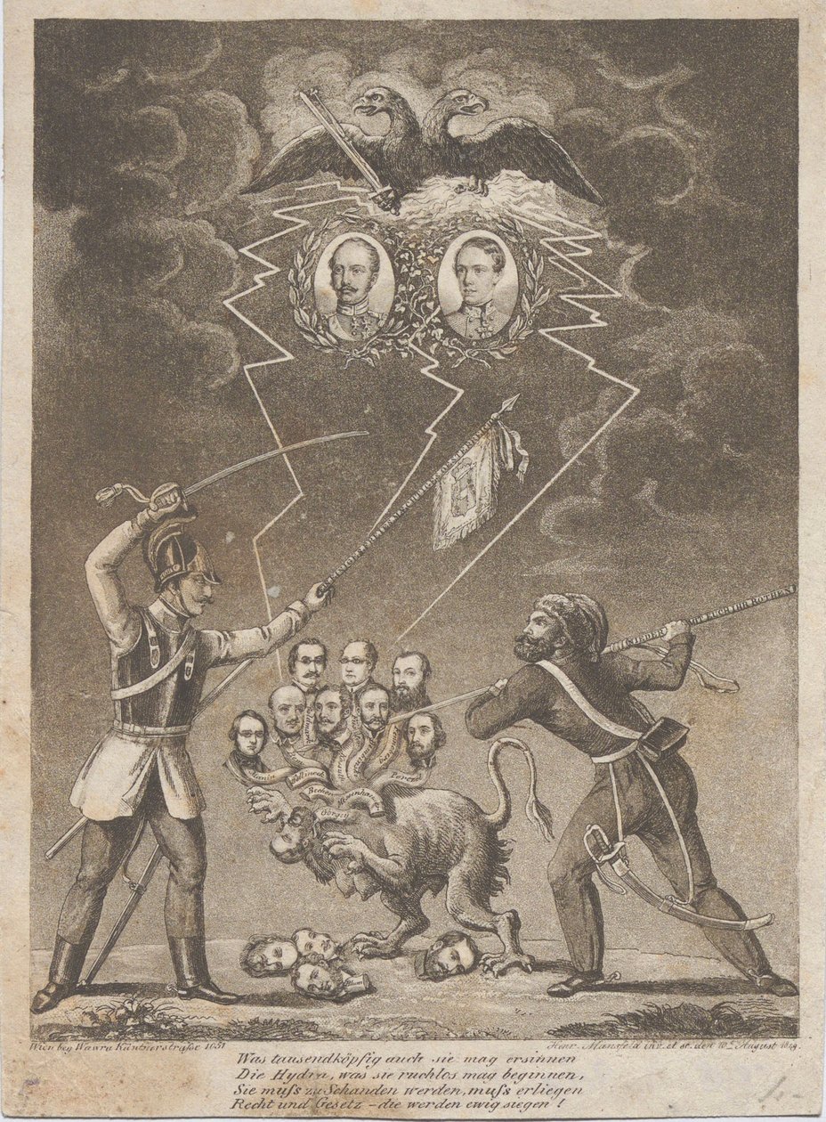 Allegoria della soppressione della rivoluzione ungherese nel 1849 da Heinrich Mansfeld