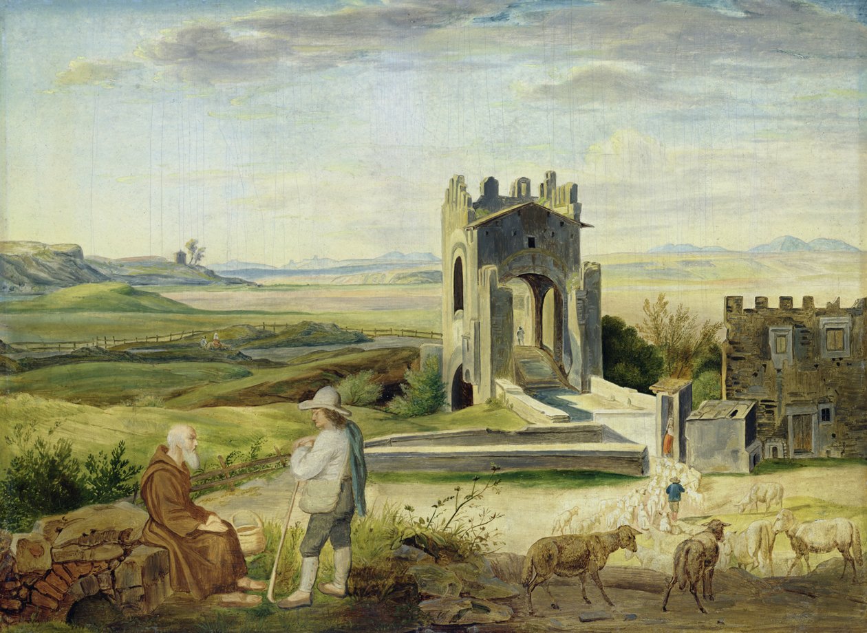 Paesaggio della Campagna vicino al Ponte Nomentano da Heinrich Maria von Hess
