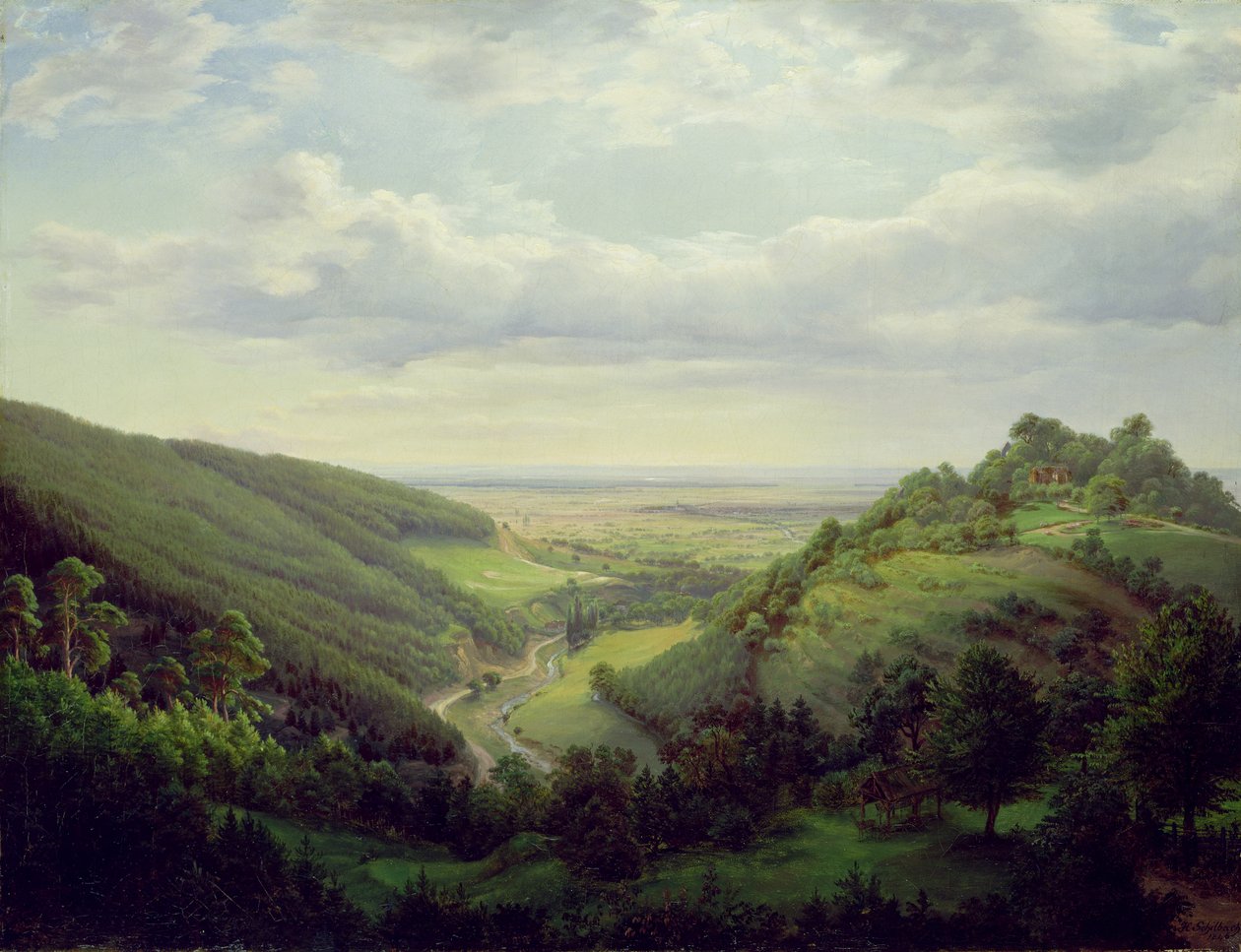 Vista dal Castello di Heilenberg a Jugenheim sul Reno, 1846 da Heinrich Schilbach
