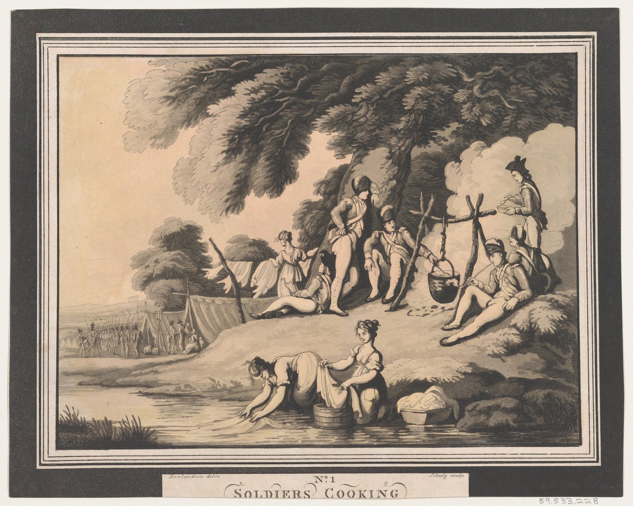 Soldati che cucinano, 1 aprile 1798 da Heinrich Schutz