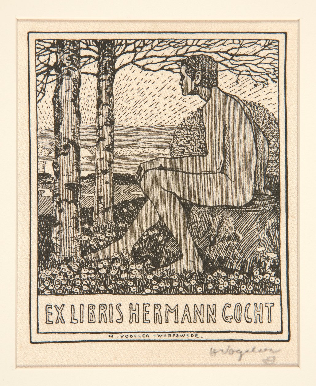 Ex Libris Hermann Gocht da Heinrich Vogeler
