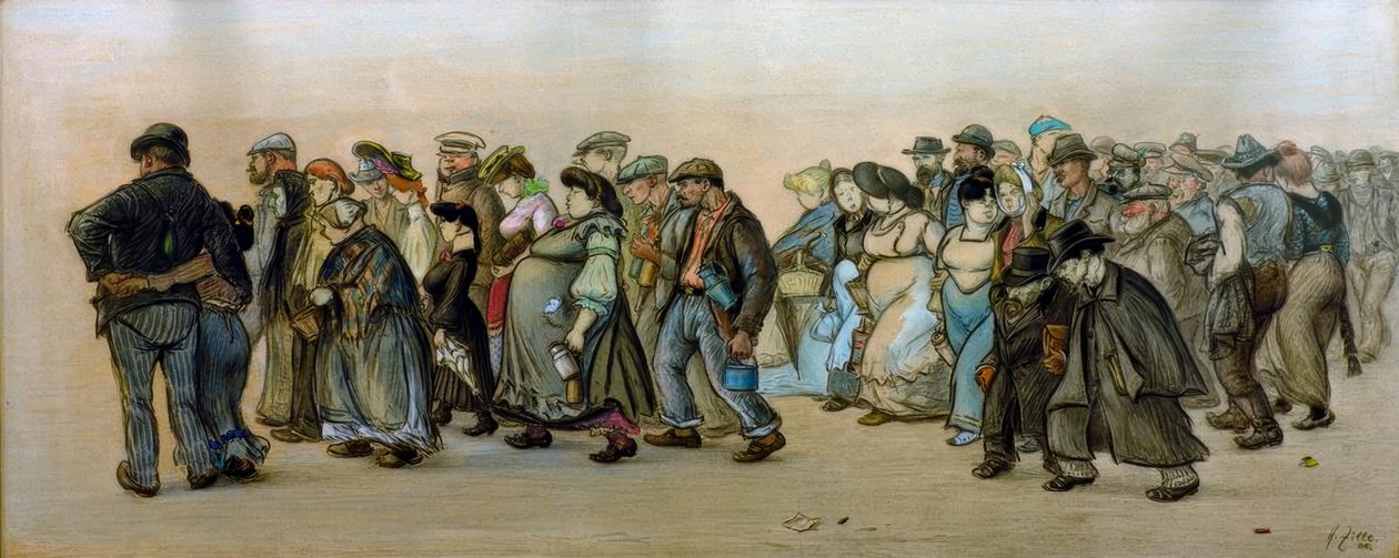 Il treno dei lavoratori di Spandau da Heinrich Zille