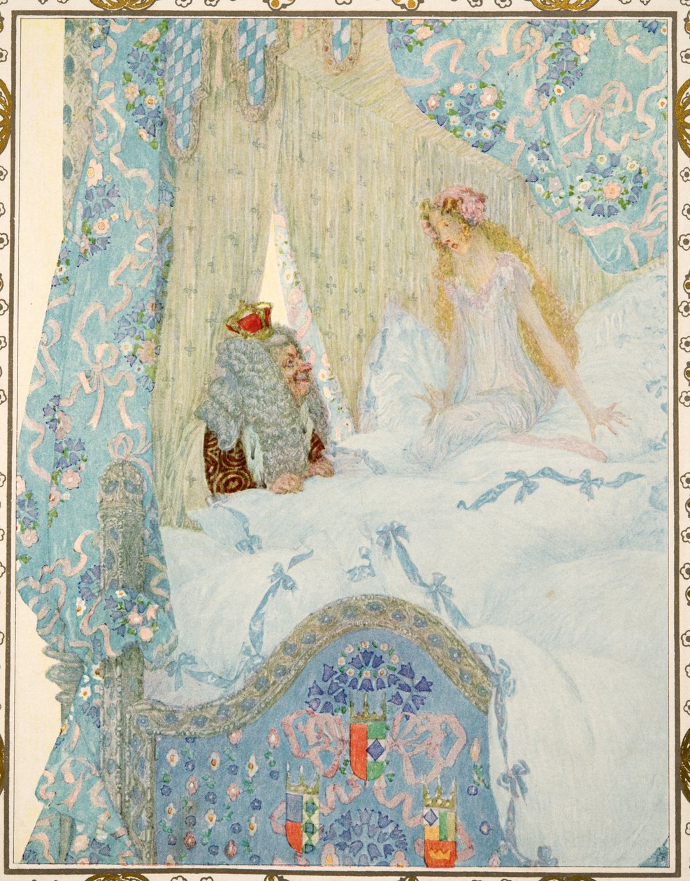 La principessa sul pisello, da Tales by Hans Christian Andersen, pub. 1911 da Heinrich and Urban Lefler