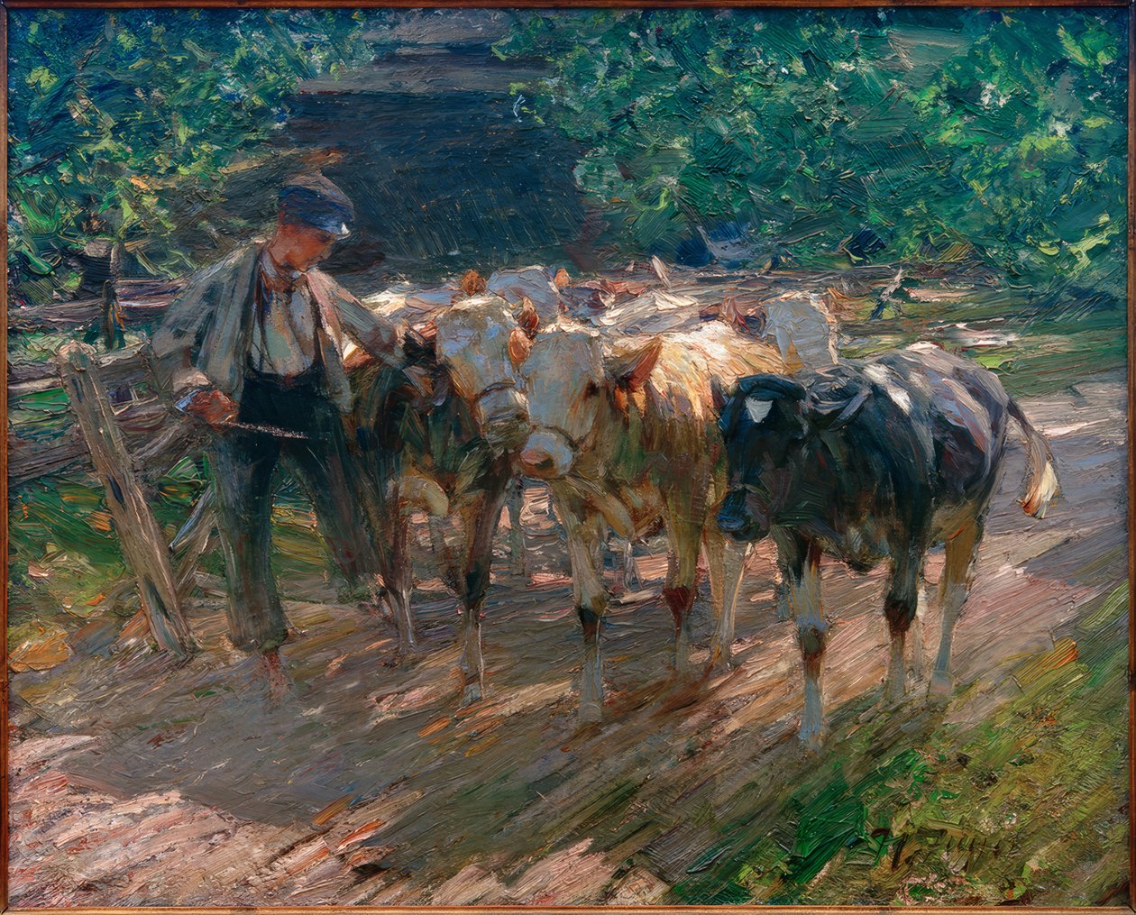 Ragazzo pastore con tre vitelli da Heinrich von Zügel