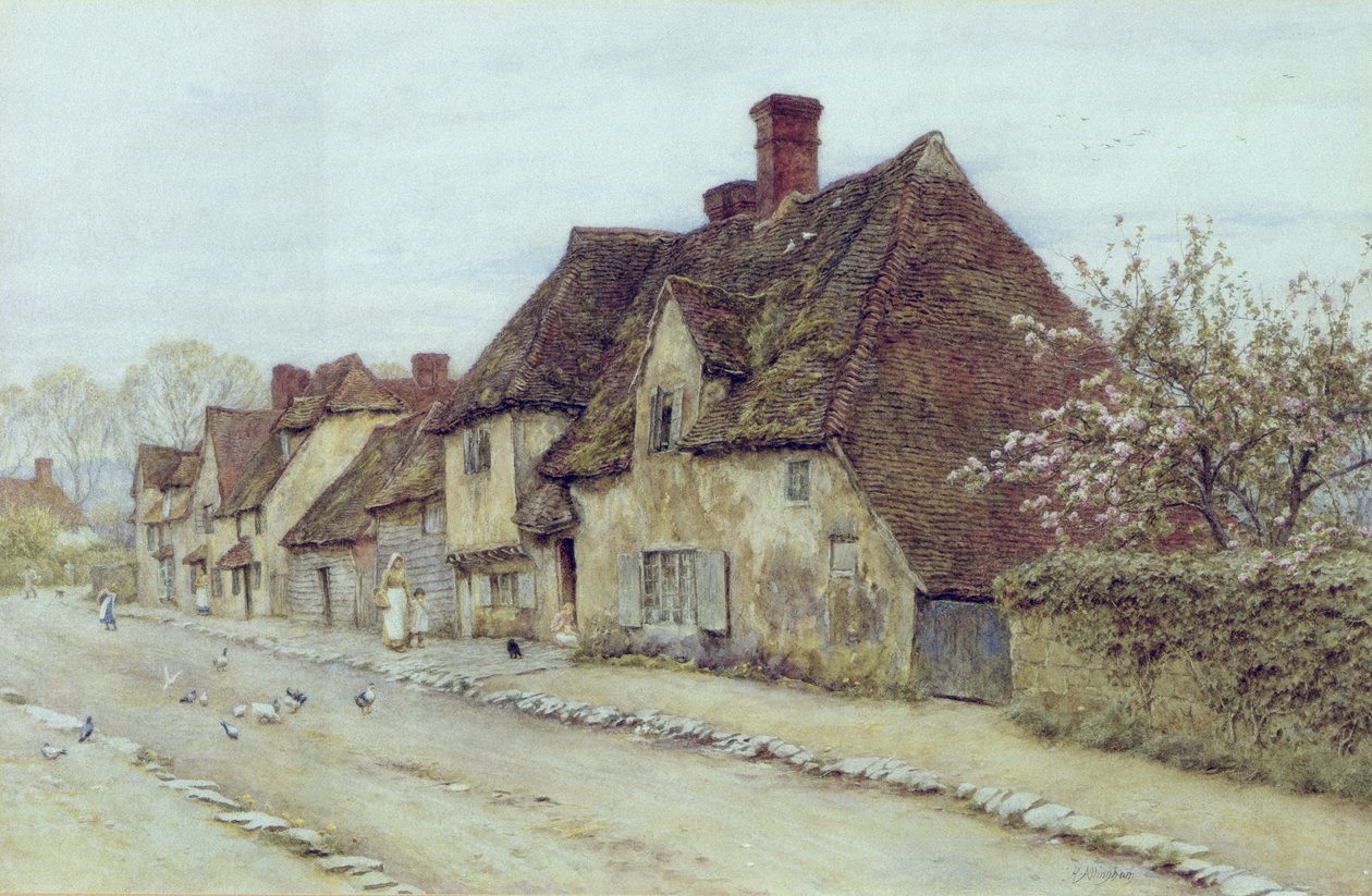 Una strada di villaggio, Kent da Helen Allingham