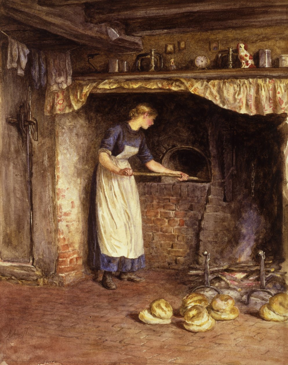 Fare il pane, c.1882 da Helen Allingham