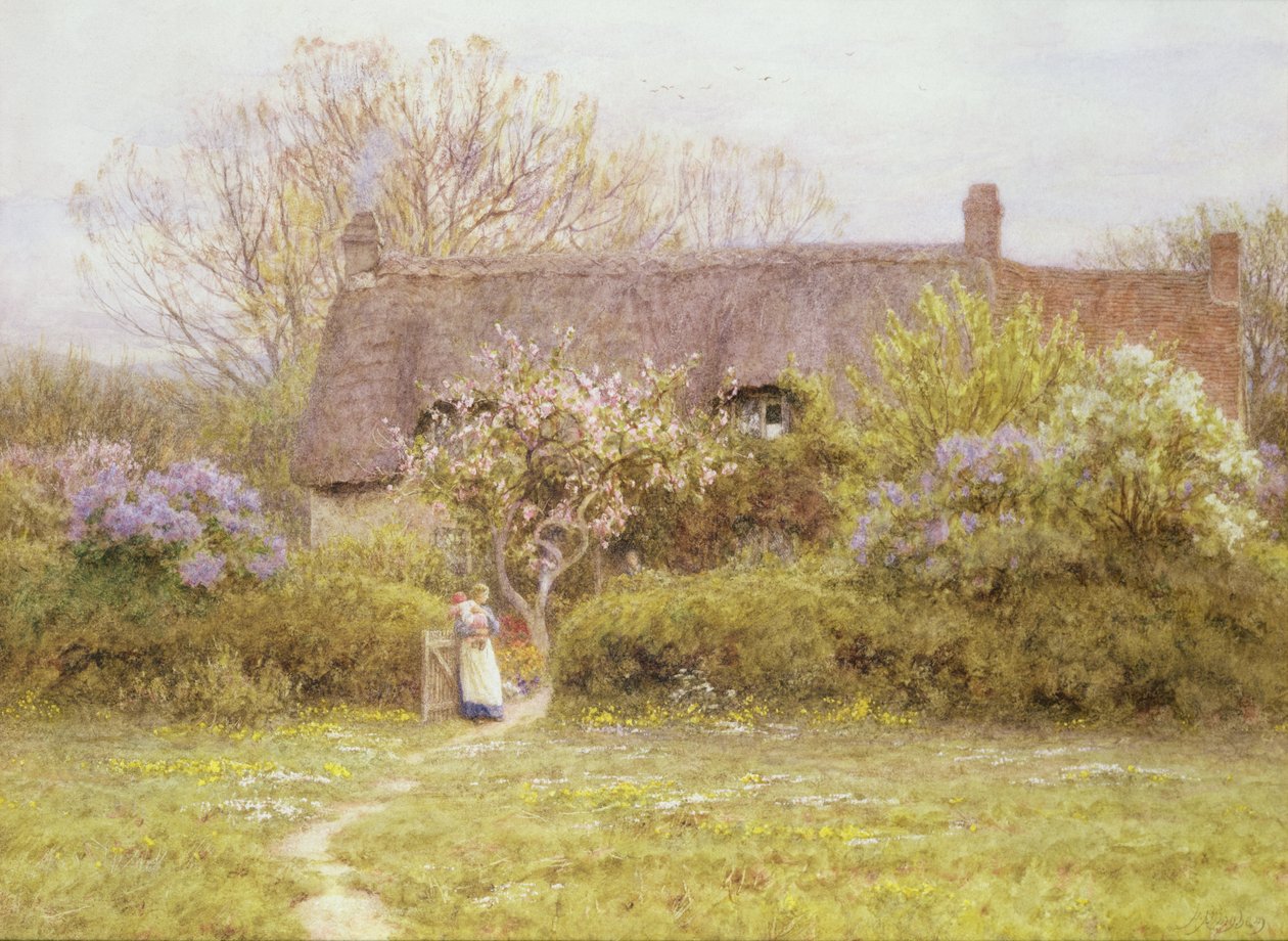 Cottage, Freshwater, Isola di Wight da Helen Allingham