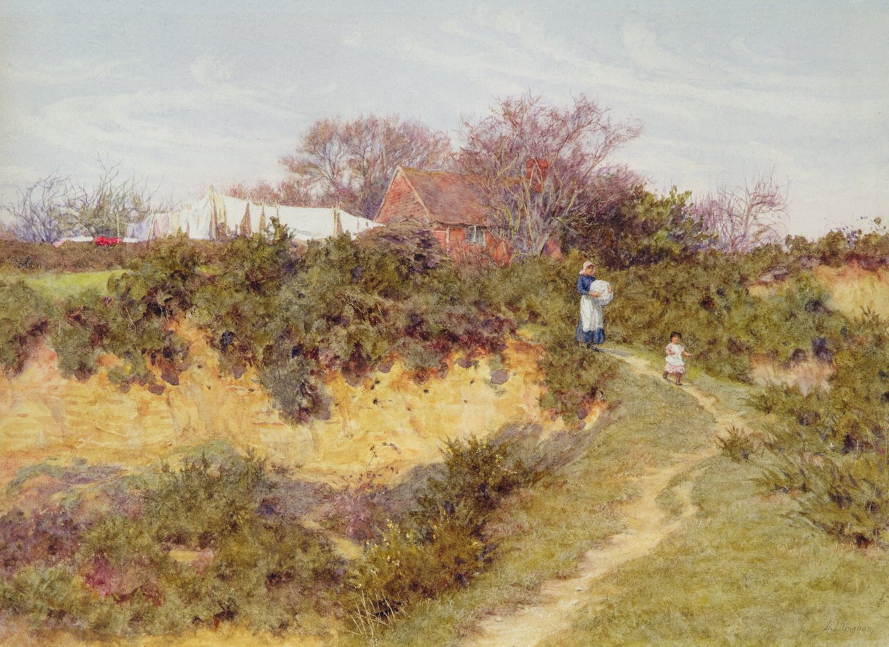 Giorno del bucato a Sandhills, Witley da Helen Allingham