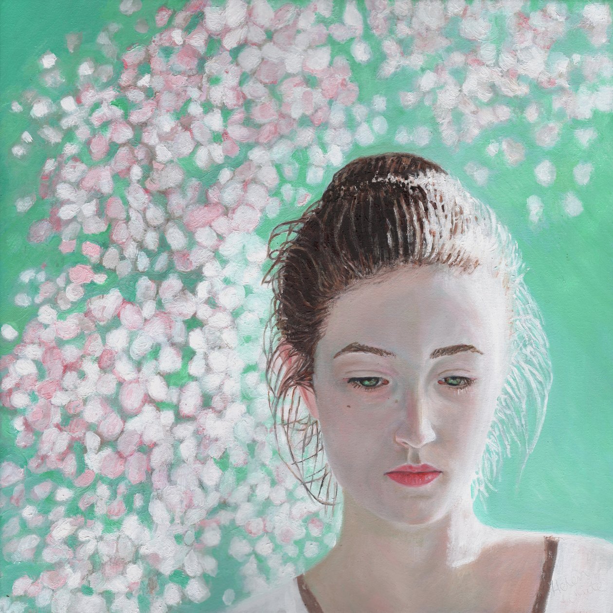 Ritratto di una ragazza in fiore da Helen White