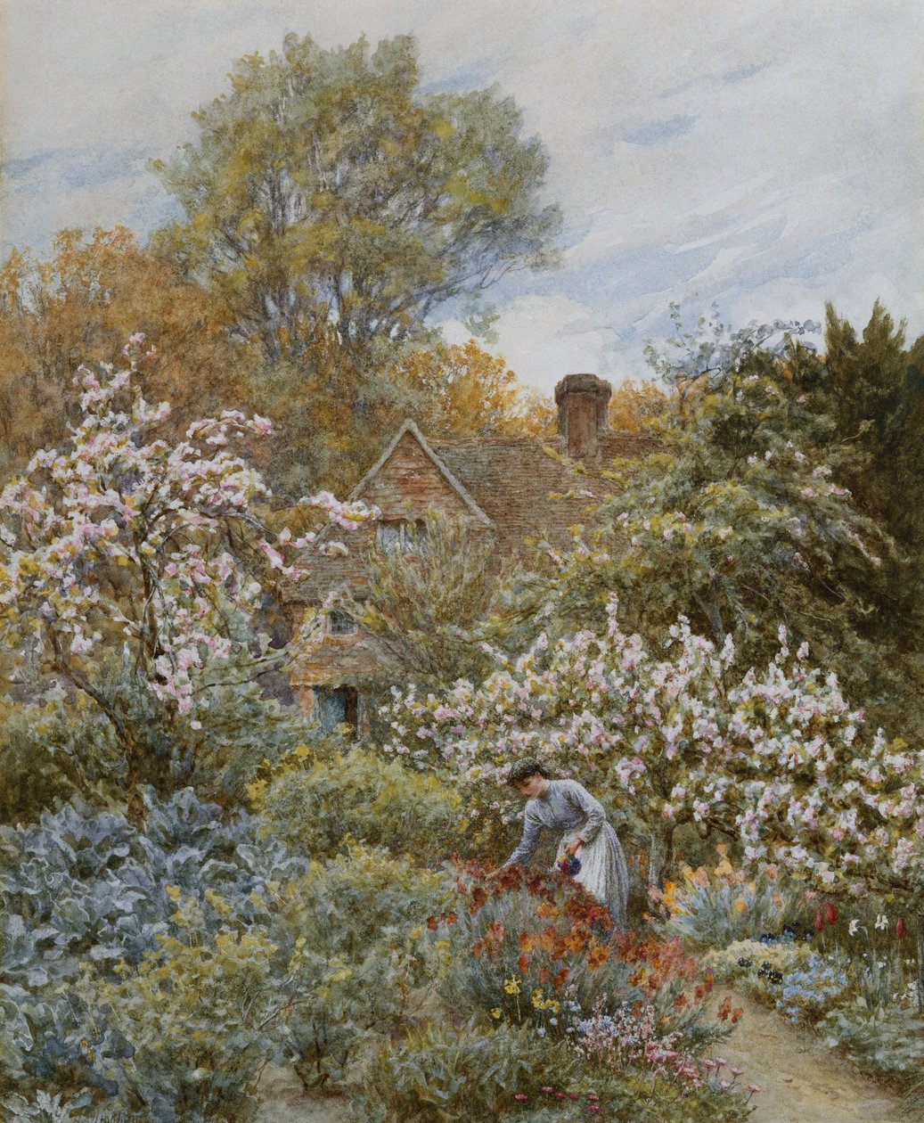 Un giardino in primavera da Helen Allingham