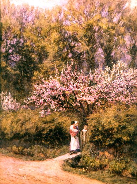 Vicino al cancello del cottage - Tempo di fioritura da Helen Allingham