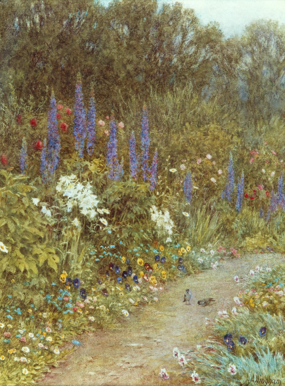 Giardino intorno al suo cottage da Helen Allingham
