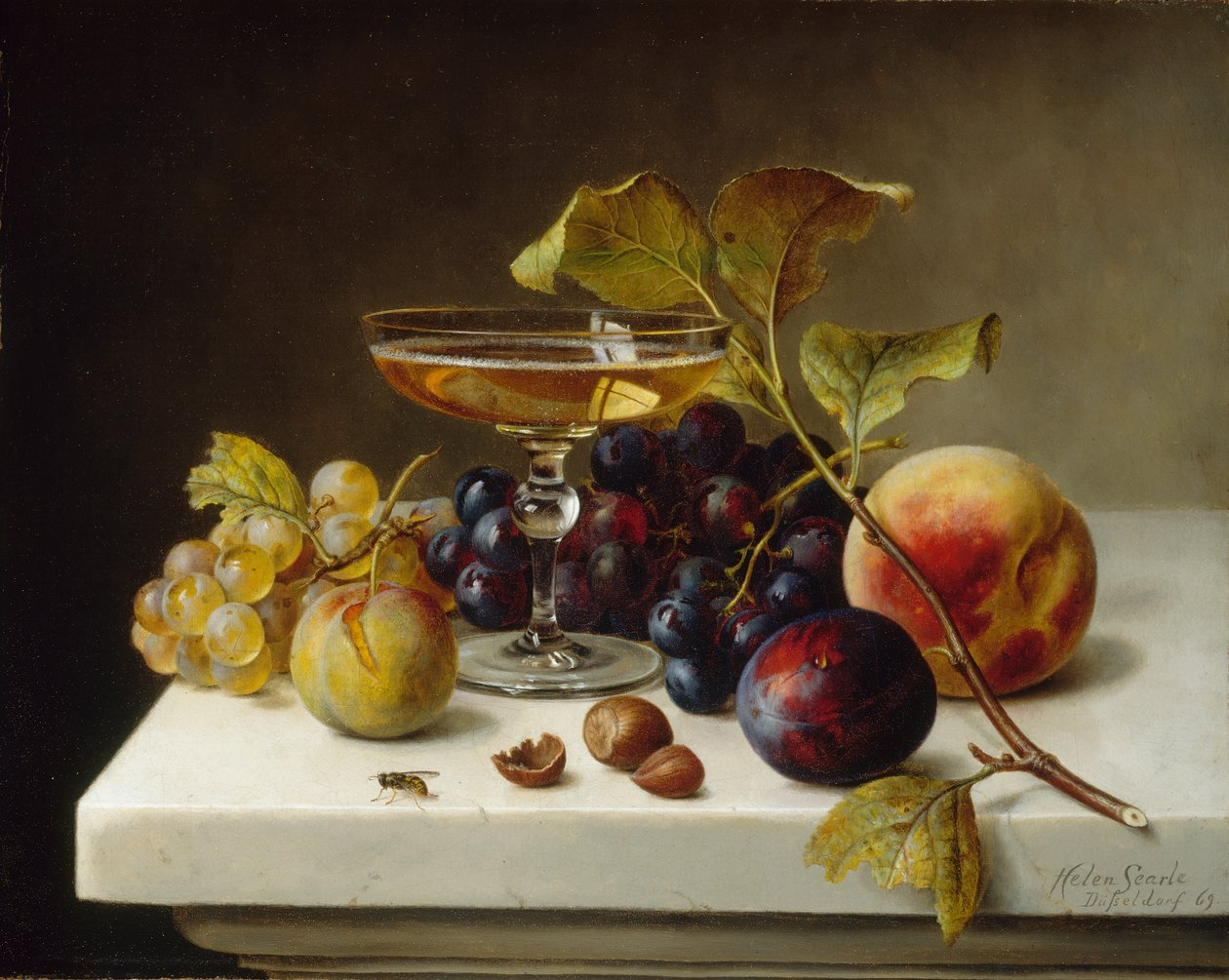 Natura morta con frutta e champagne, 1869 da Helen Searle