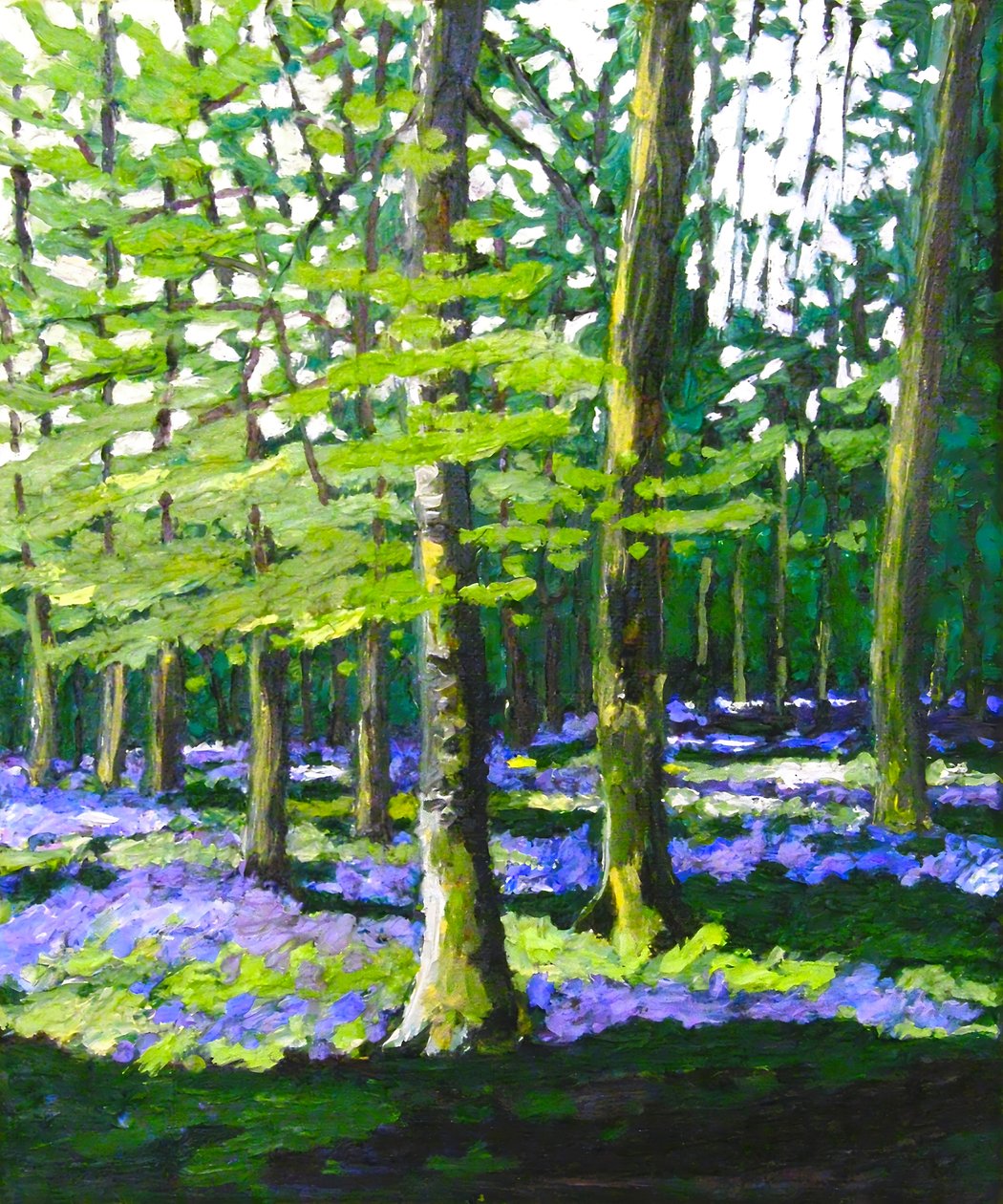 Bluebell Wood, 2009 (olio su tela) da Helen White