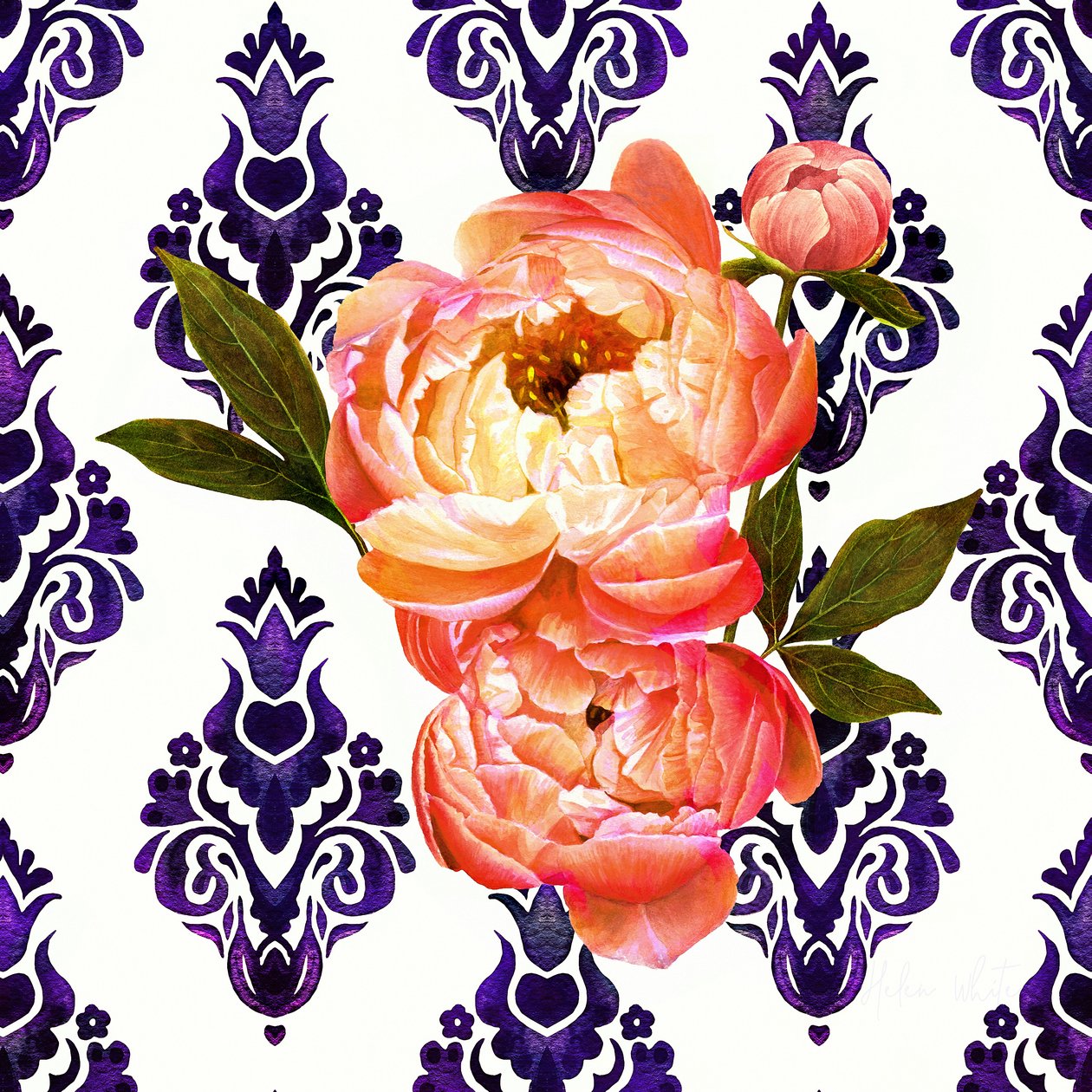 Peonia su Delft, 2021 da Helen White