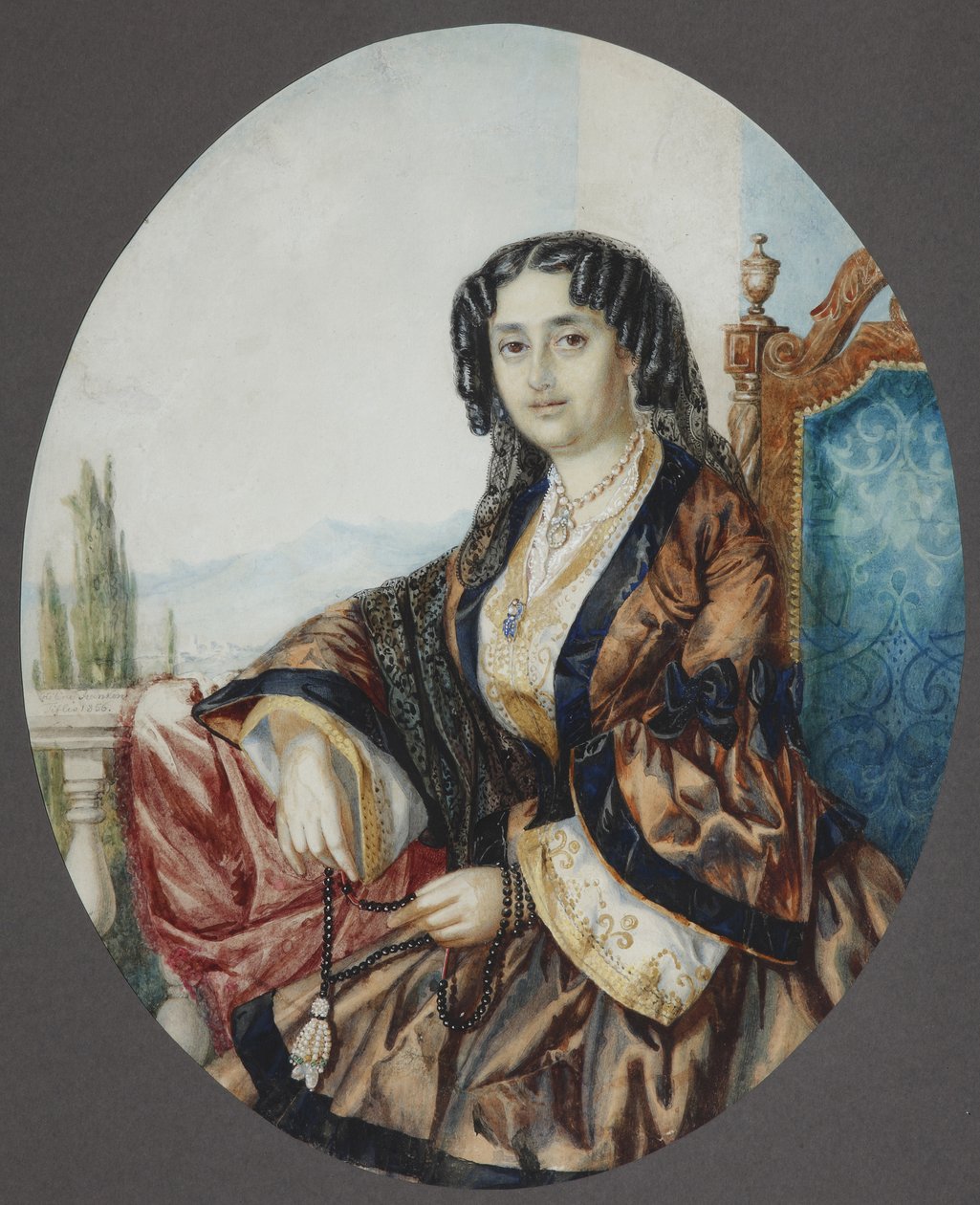 Ritratto della Principessa Nino Aleksandrovna Griboyedova nata Chavchavadze da Helene Franken